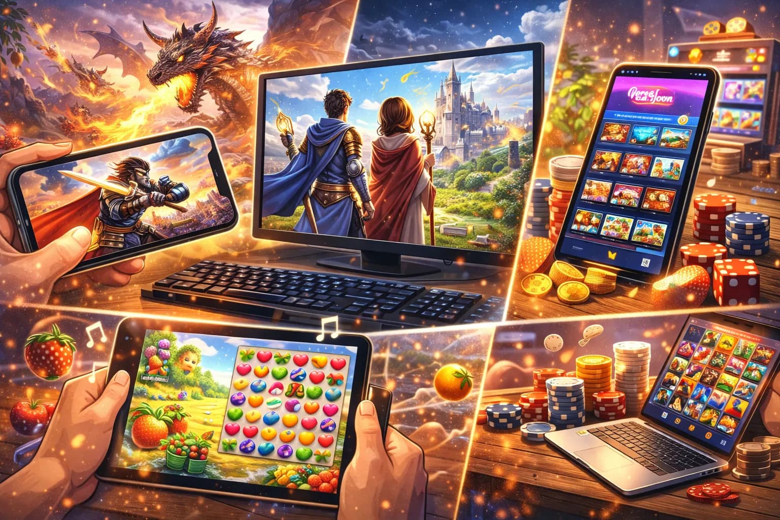 スマホでもPCでも遊べる!オンラインゲームジャンル